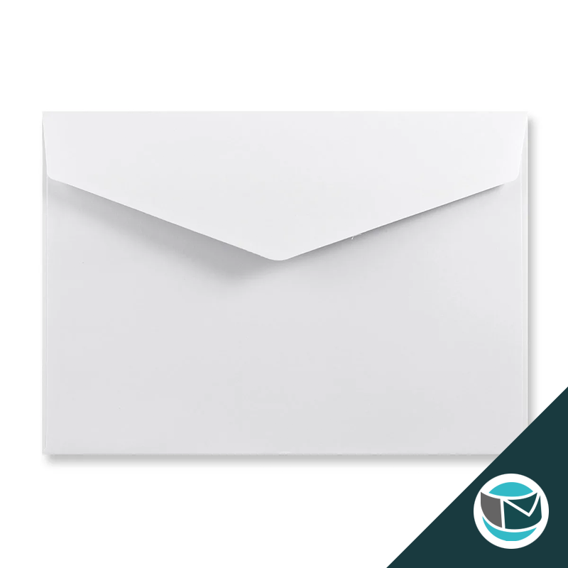 Wenskaart Envelop met Puntklep Strip - 62x94 mm  - Wit
