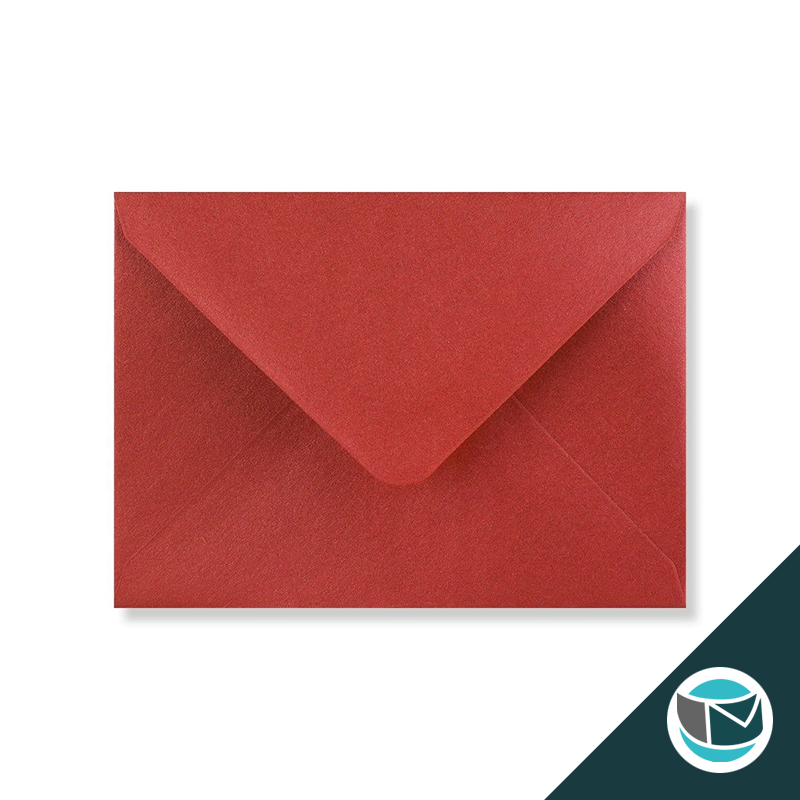 Parelmoer Envelop - 82x113 mm (C7) - Rood Gegomd 120 grams