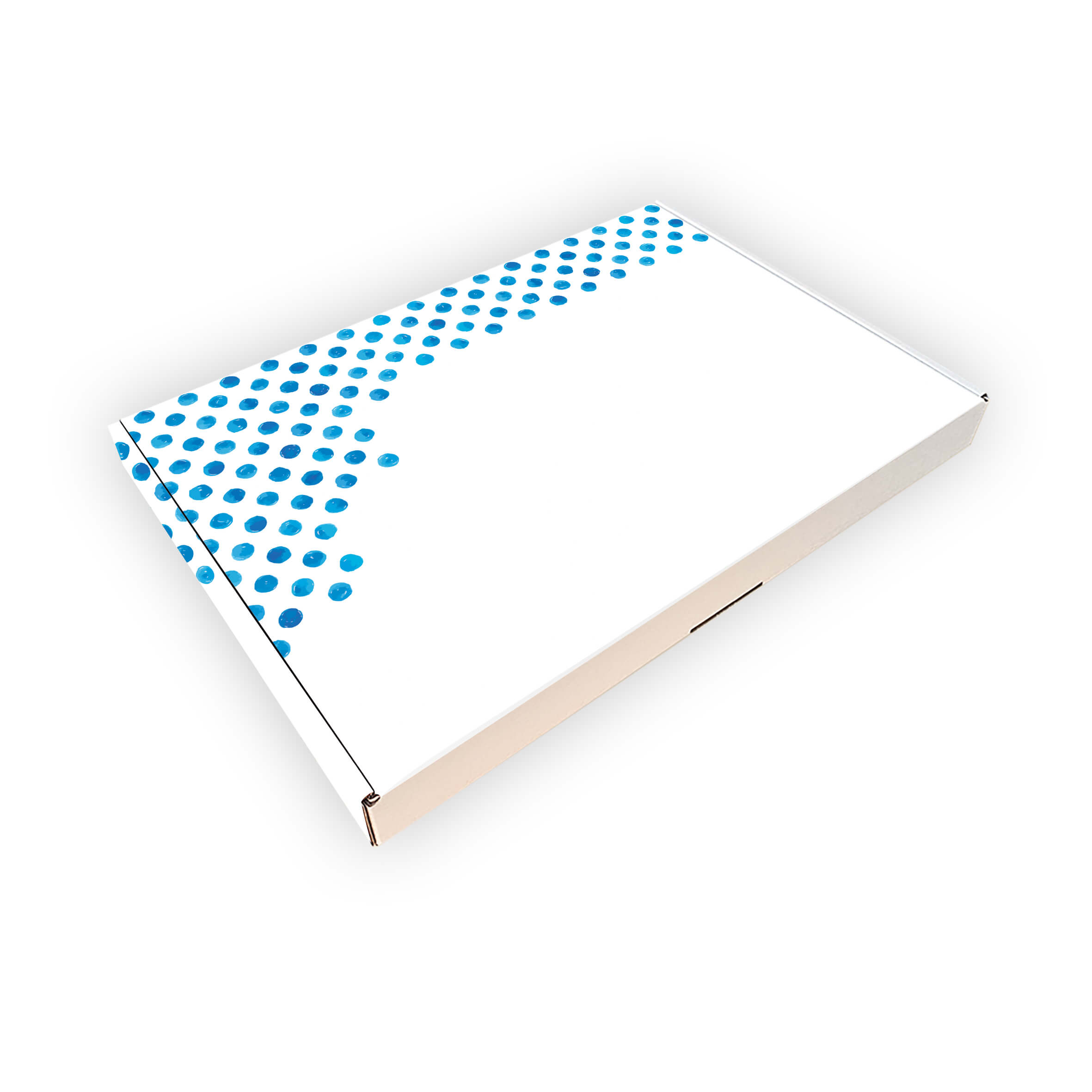 Brievenbusdoos met Bovenklep – A5 – 255 x 160 x 28 mm – Blauwe Bolletjes