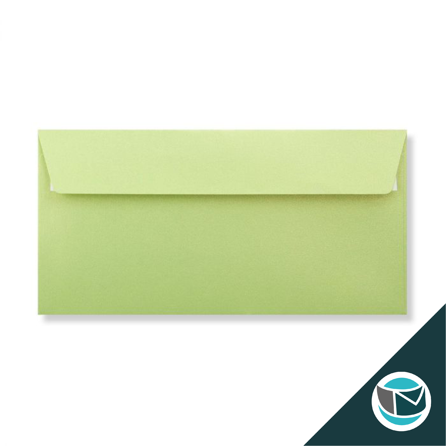 Parelmoer Envelop - 110x220 mm - Lime  Strip