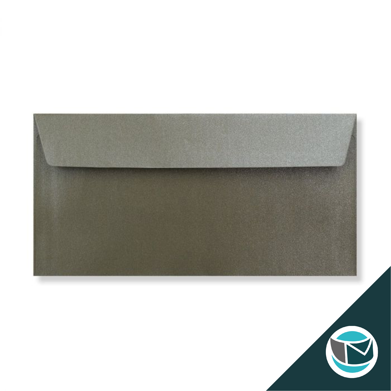Parelmoer Envelop - 110x220 mm - Donkerzilver Strip