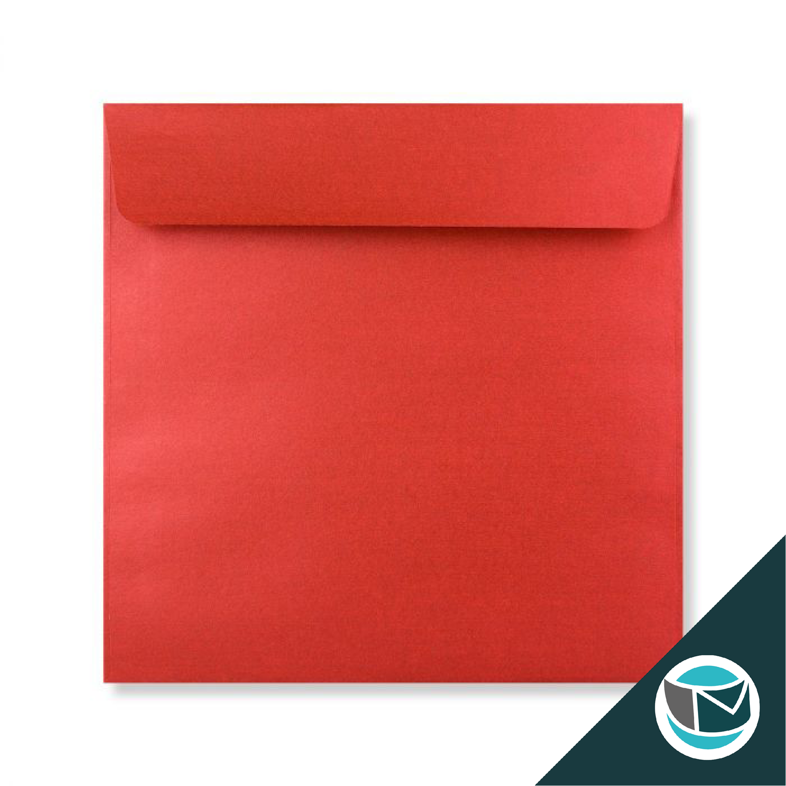 Parelmoer Envelop - 170x170 mm - Rood  Strip