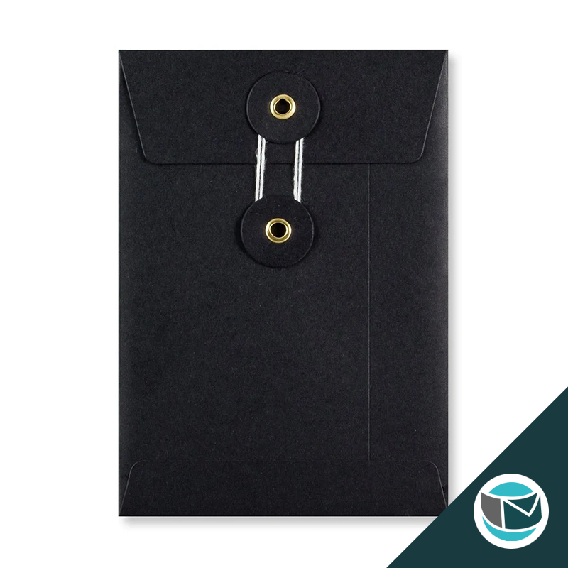 Envelop met Japanse Sluiting - 162x114 mm (C6) - Zwart