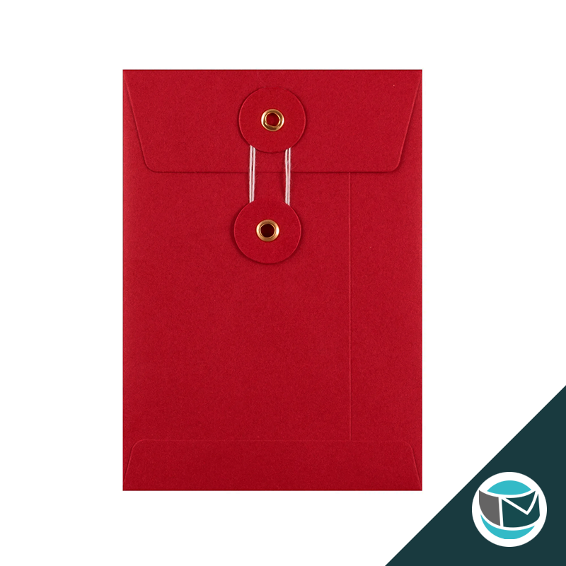 Envelop met Japanse Sluiting - 162x114x25 mm (C6) - Rood (incl. Zijvouw)