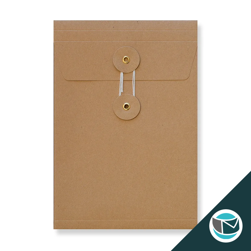 Envelop met Japanse Sluiting - 229x162x25 mm (C5) - Bruin (incl. Zijvouw)