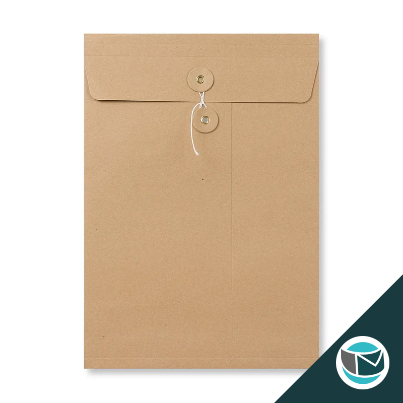 Envelop met Japanse Sluiting - 229x162x25 mm (C5) - Bruin  (incl. Zijvouw en Venster))