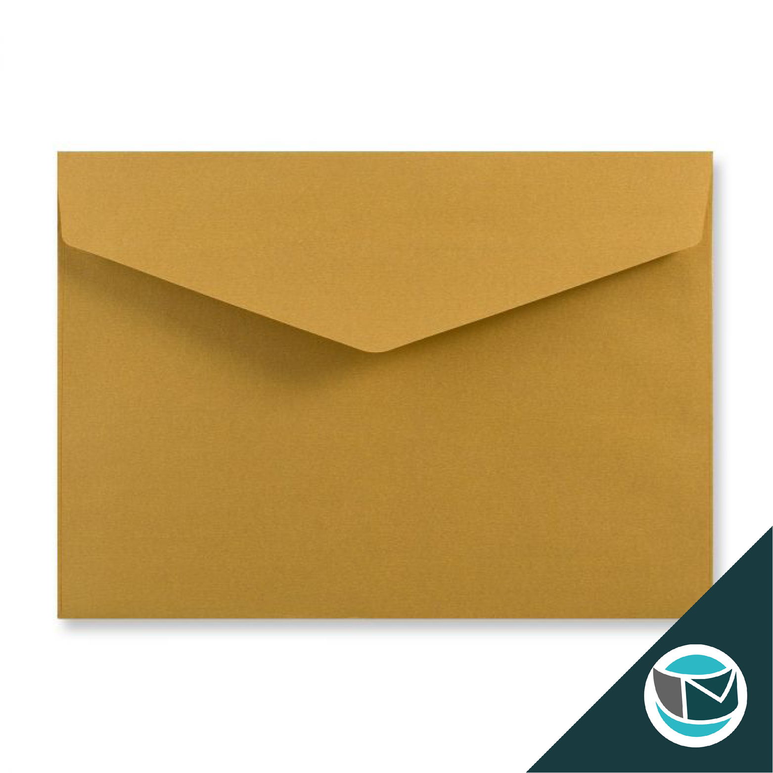 Wenskaart Envelop met Puntklep Strip - 162x229 mm (C5)  - Goud