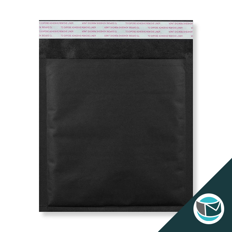 Kraft luchtkussen envelop met strip - 230x230 mm - Zwart