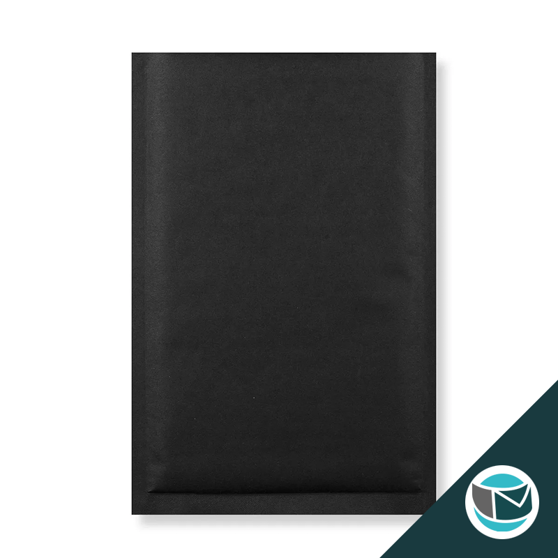 Kraft luchtkussen envelop met strip - 250x180 mm - Zwart