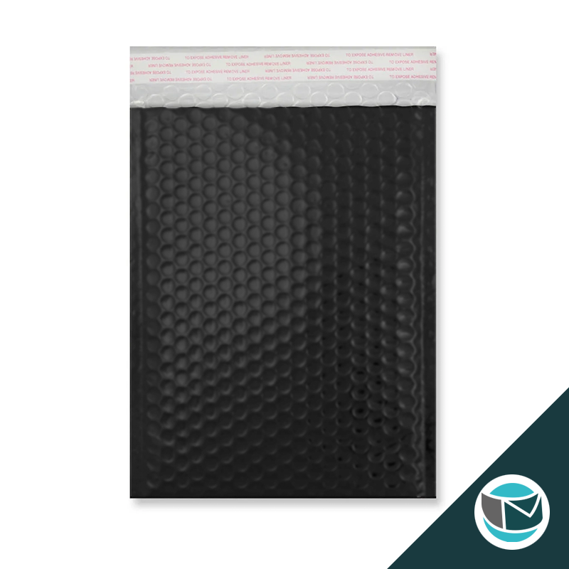 Metallic Luchtkussen Envelop Mat - 250x180 mm - Zwart
