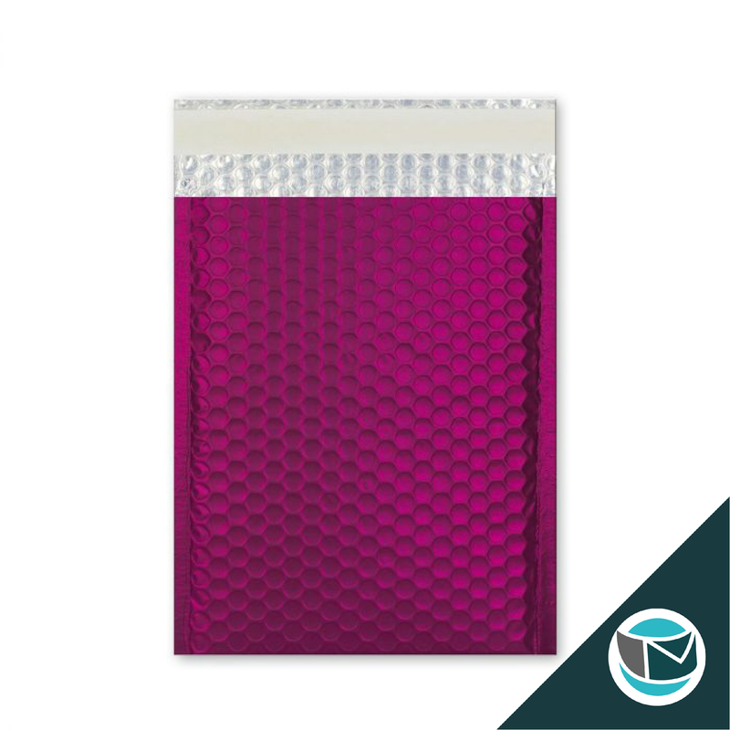 Metallic Luchtkussen Envelop Mat - 250x180 mm - Bordeaux