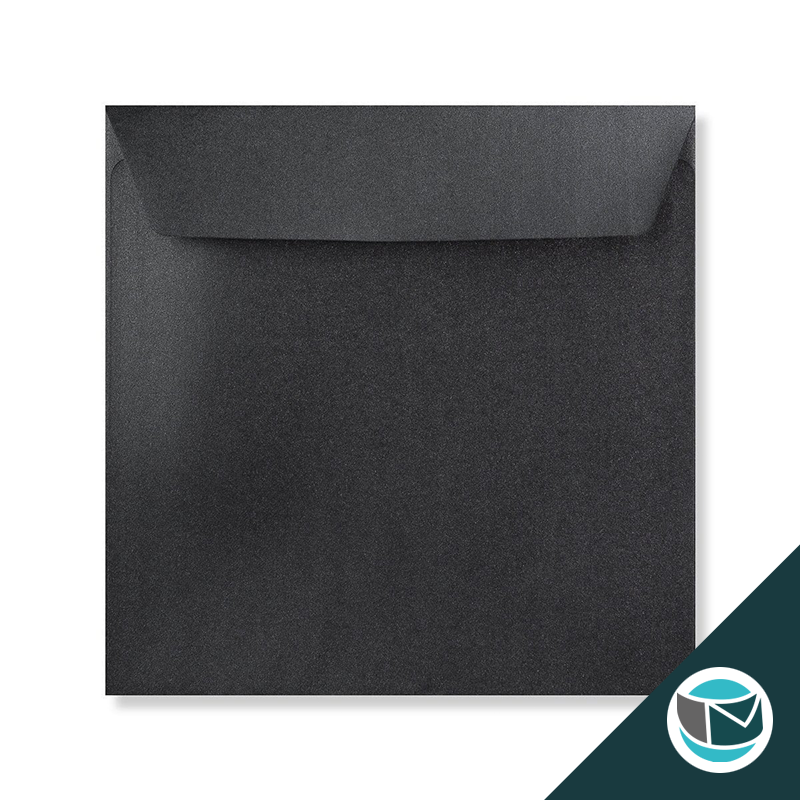 Parelmoer Envelop - 155x155 mm - Donkergrijs Strip 120 grams