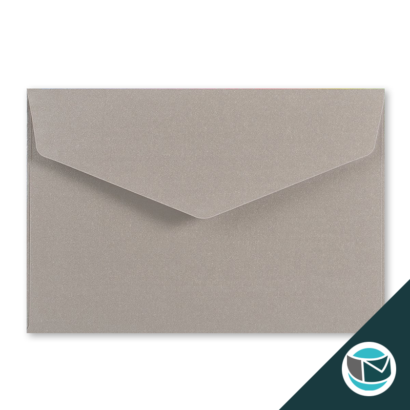 Wenskaart Envelop met Puntklep Strip - 62x94 mm  - Zilver