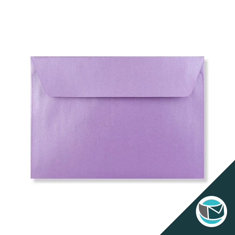 Parelmoer Envelop - 114x162 mm (C6) - Lila Strip 120 grams