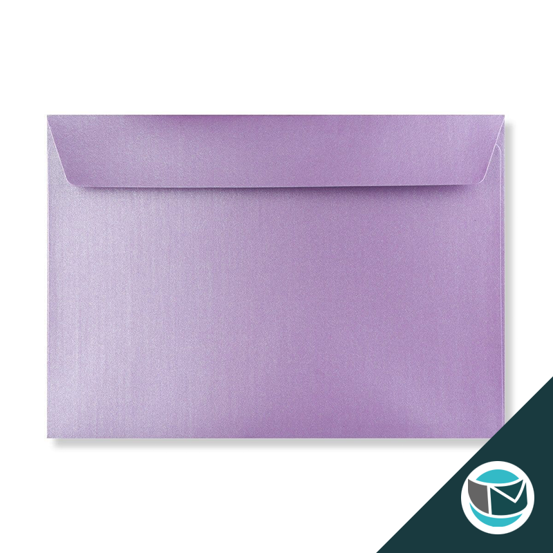 Parelmoer Envelop - 162x229 mm (C5) - Lila Strip 120 grams